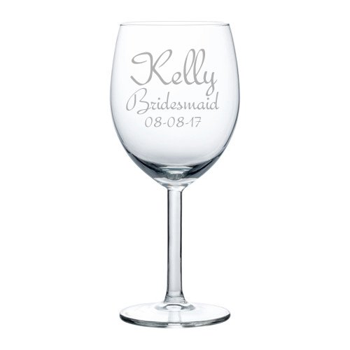 Engraved 10oz Wine Glass White Red Wine Custom Personalized