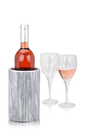 Modern Innovations Elegant Grey Marble Wine Cooler & Champagne Chiller – Kitchen Utensil Holder, Tool Storage Organizer and Flower Vase