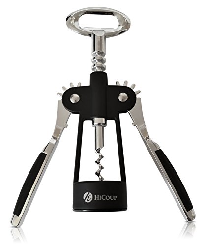 Wing Corkscrew Wine Opener by HiCoup – All-in-one Wine Corkscrew and Bottle Opener With Bonus Wine Stopper in a Deluxe Gift Box Set