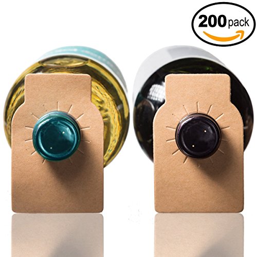 Wine Bottle Tags Kraft Paper – 200 Count – Wine Cellar Labels by Home Affinity